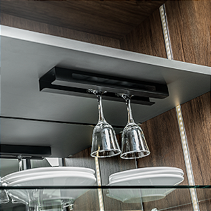 Porta Taça Master 95X25X390mm Preto Fosco