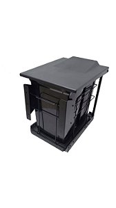 Lixeira Elite 2x15 Litros Com Tampa Fixa Preto Fosco