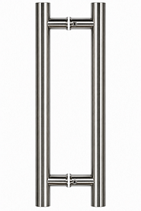Puxador Duplo Tubular Para Porta 300mm Inox Escovado AMS