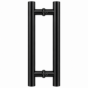 Puxador Duplo Tubular Para Porta 750mm Inox Preto Fosco AMS