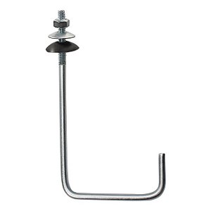 Kit 100 Ganchos J Para Telhado Fibrocimento Viga U 1/4x280mm Completo