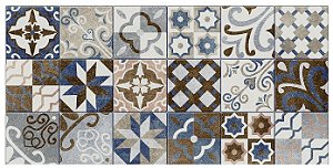Revestimento Acetinado Terracota Sintra Blue "A" 43x93 Retificado
