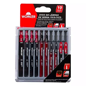 Jogo de Lamina de Serra Tico-Tico Worker 10 Peças