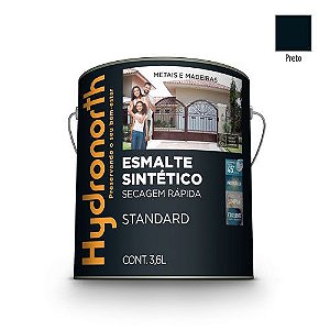 ESMALTE SINTÉTICO ALTO BRILHO PRETO - GALÃO 3,6 LITROS