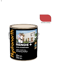 RENDE+ ACRÍLICA VERMELHO GRAFIATO FOSCO - GALÃO 3,6 LITROS - HYDRONORTH