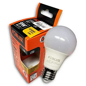 Kit 50 lâmpadas 9w Foxlux  luz quente