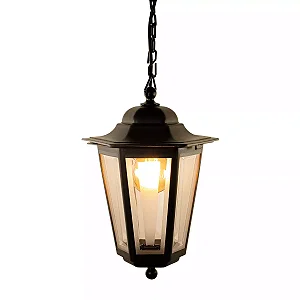 Pendente Colonial Preto Externo Alumínio