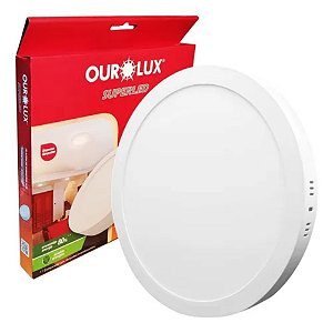 Painel LED Redondo 24W Branco Sobrepor Aurolux