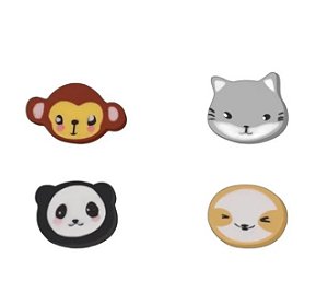 Kit com 4 mini borrachas - Animais (sortido)