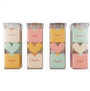 Kit com 3 Mini Borrachas - Coração