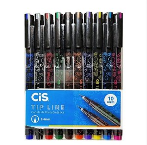 Kit caneta Tip Line, 0.4mm, Colorida - Cis