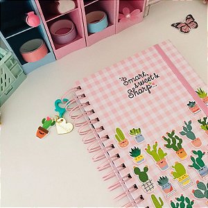 Caderno Universitário Inteligente, Wire-o, Cactos.