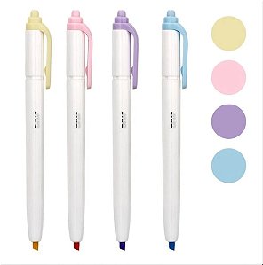 Marca Texto Retrátil, (tons pasteis) - BRW