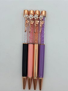 Caneta Metálica - Flores - Importada