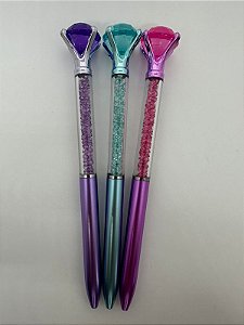 Caneta de Flitter com Pedraria - Importada