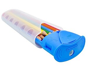 Lápis de cor 12 cores com case Criatic + apontador na tampa -  Cis