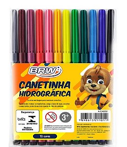 Canetinha Hidrográfica, 12 cores - BRW