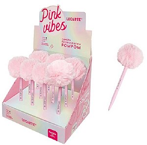 Caneta Esferográfica Pompom Pink Vibes, 1.0mm - Léo&Léo
