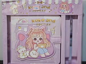 kit caderno luxo e caneta