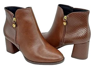 Bota Fem Modare Cano Curto Salto Medio 7078101 Cafe