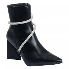 Bota Fem Vizzano Cano Curto Salto Medio 3093103 Preto