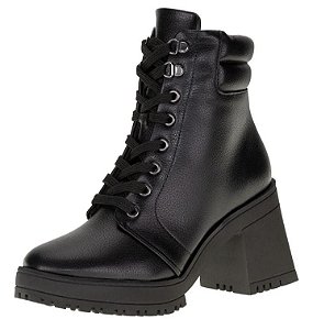 Bota Fem Vizzano Cano Curto Salto Baixo 3091102 Preto
