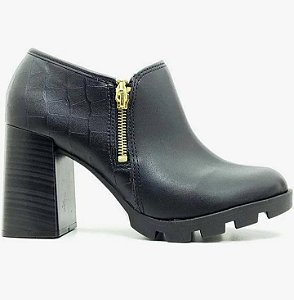 Bota Fem Beira Rio Cano Curto Salto Medio 4251306 Preto