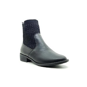 Bota Fem Modare Cano Curto Salto Baixo 7057222 Preto