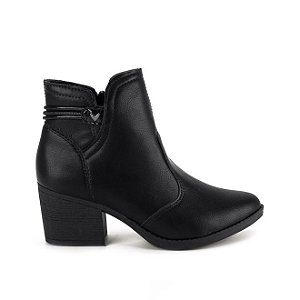 Bota Fem Mississipi Cano Curto Salto Medio Ma061 Preto