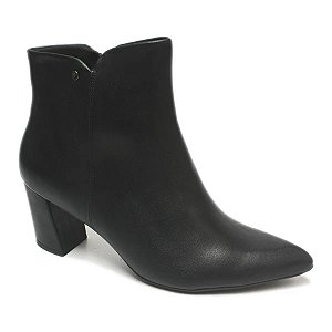 Bota Fem Piccadilly Cano Curto Salto Medio 745187 Preto