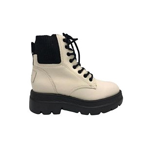 Bota Fem Bottero Cano Curto Salto Baixo 361401 Off White