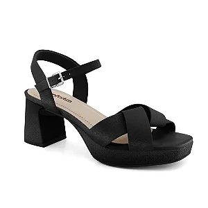 Comfortflex Sandalia Fem Salto Medio 2277402 Preto