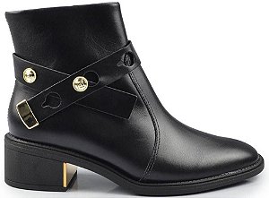 Ramarim Bota Fem Cano Curto Salto Baixo 2565101 Preto