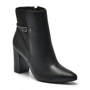 Via Marte Bota Fem Cano Curto Salto Medio 21016 Preto