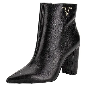 Via Marte Bota Fem Cano Curto Salto Medio 063012 Preto