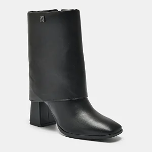 Via Marte Bota Fem Cano Longo Salto Medio 248005 Preto