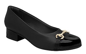 Sapato Fem Piccadilly  Salto Baixo 145053 Preto