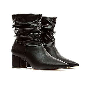 Bota Fem Cecconello Cano Curto Salto Baixo 1905001 Preto