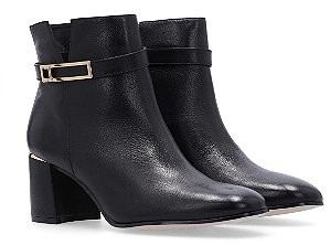 Bota Fem Luz Da Lua Cano Curto Salto Baixo 80740002 Preto