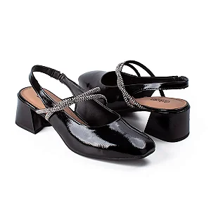 Sapato Fem Dakota  Salto Baixo D0084 Mirai Preto