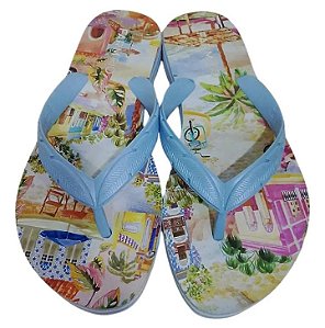 Farm Chinelo Fem J100880025 Azul Ceu