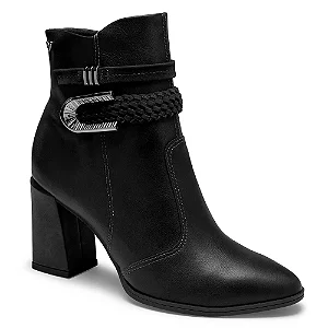 Bota Fem Mississipi Cano Curto Salto Alto Mc871 Preto