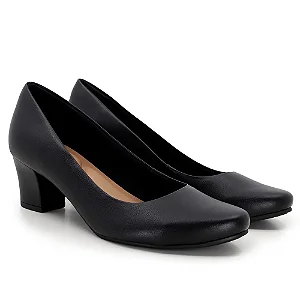 Sapato Fem Usaflex Salto Baixo Ep0300 Preto