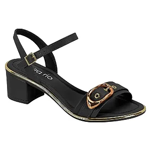 Beira Rio Sandalia Fem Salto Medio 8379258 Preto