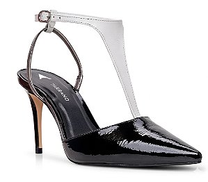 Carrano Sandalia Fem Salto Medio 195182 Verniz Preto
