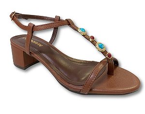 Via Marte Sandalia Fem Salto Medio 268009 Tiramisu