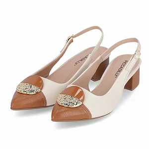 Sapato Fem Piccadilly Salto Baixo 739091 Off White