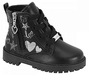 Molekinha Coturno Inf Fem Cano Curto 2126534 Preto