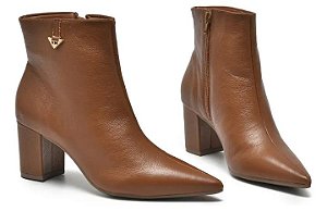 Via Marte Bota Fem Cano Curto Salto Medio 236009 Caramelo