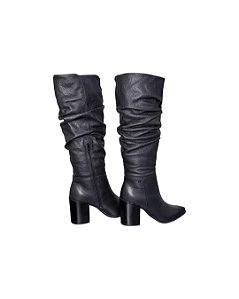 Bottero Bota Fem Cano Longo Salto Medio 378104 Preto